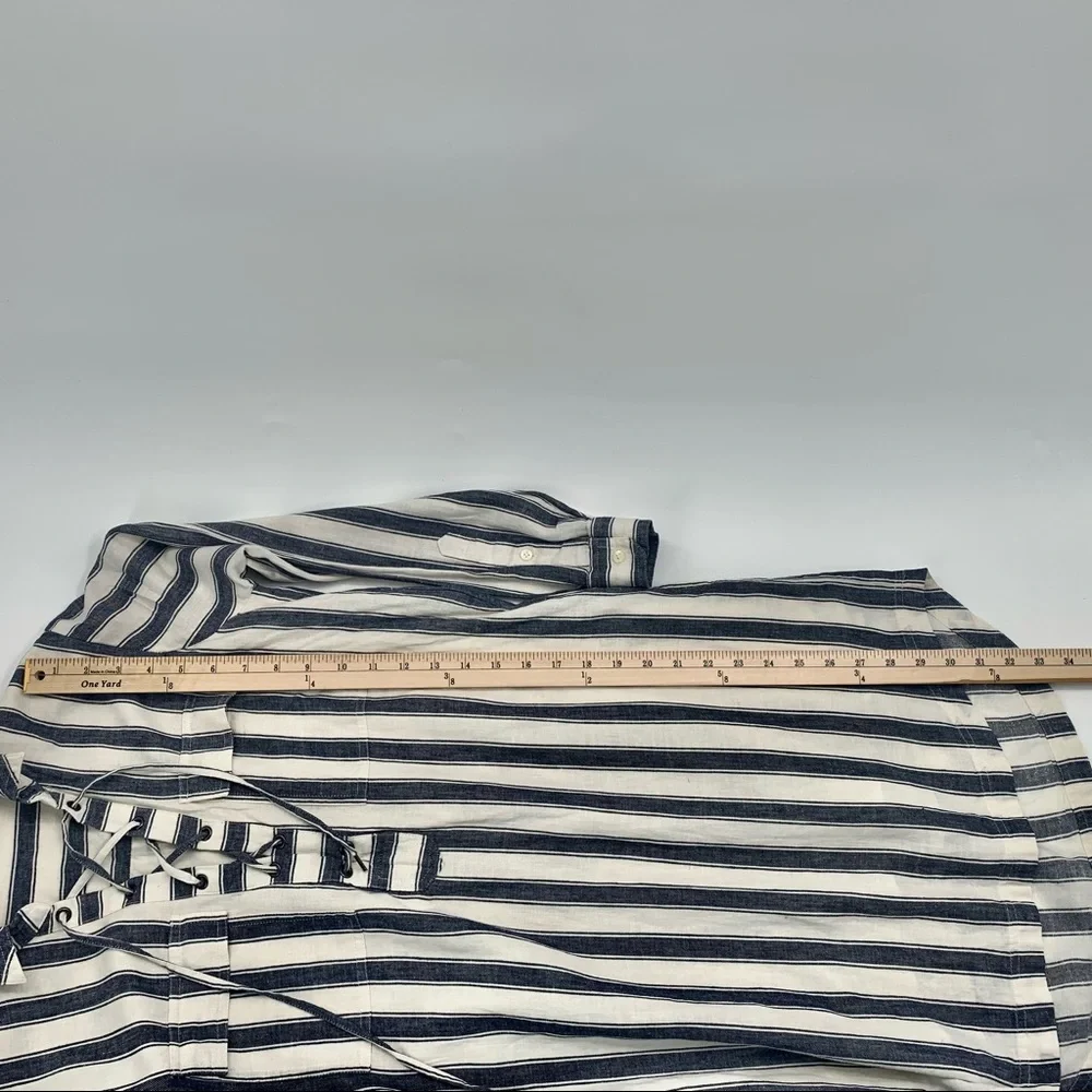 Madewell Striped Linen Blend Shirt Dress - Picture 13 of 15